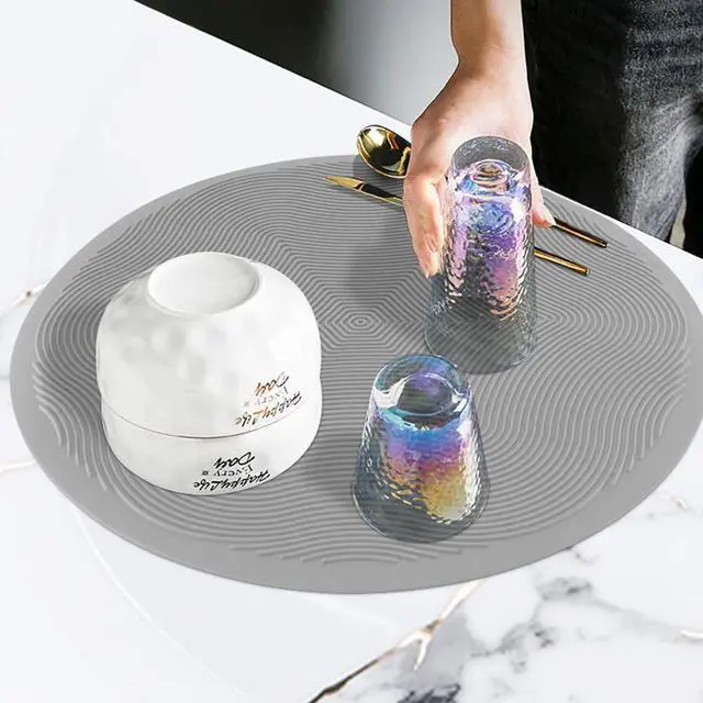 Alt view image 7 of 7 - 12 10 8 Inch Multi-use Microwave Mat, Trivet, Pot Holders, Drying, Baking, Place Mat, Utensils Rest, Silicone Cover Pad for Hot Pot Pans Bowls Plates Dishes Kitchen Counter,Heat Resistant,Gray