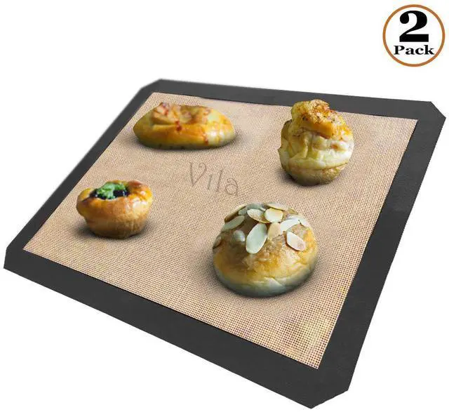 Alt view image 2 of 6 - Pack Baking Mats, 12 x 17, Tray Pan Liner for Healthy Dishes, Reusable Non-Stick Cookie Sheets, Perfect for Macarons, Dog, Cat, Parrot Treats, Pastry, Bread, Bun making