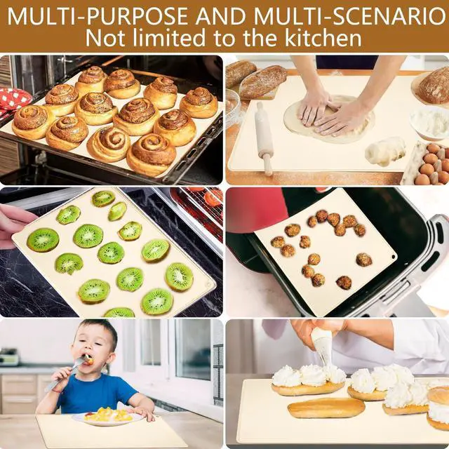 Alt view image 6 of 7 - Silicone Pastry Mat 28" x 20" Non Stick Silicone Baking Mat Extra Thick Pastry Mat with Measurements Food Grade Pastry Mats for Rolling Dough,Bread,Pie,Cookies,Pizza and fondant,Food Grade Baking Mat