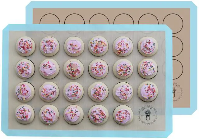 Main image of Silicone Baking Mats For Cookies, Full Size Baking Sheet Liners, Pack Of 2, 16 X 24 Inch (40 x 60 cm), Non-Stick, Baking Mats Silicone, Perfect For Baking Macarons Cookies And Cakes