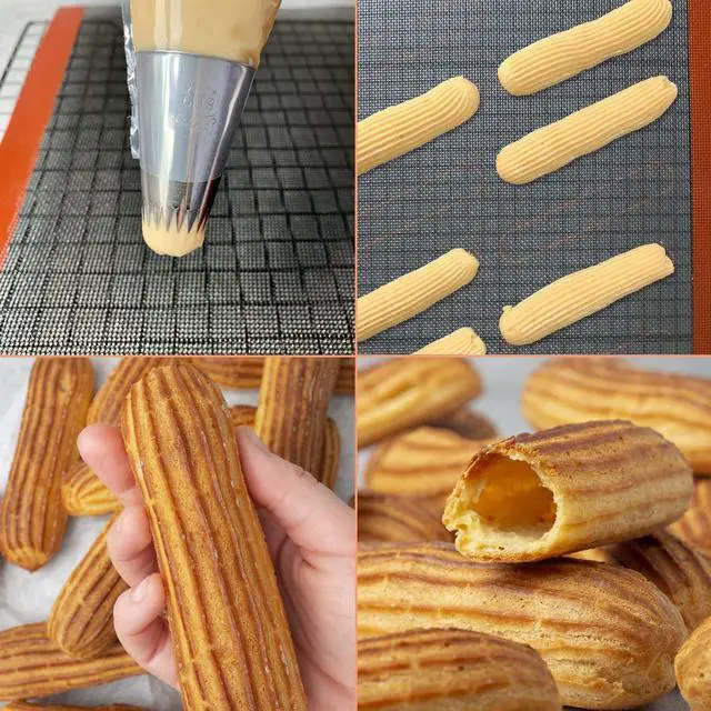 Alt view image 7 of 7 - Perforated Silicone Baking Mats, 2 PCS Eclair Silicone Mat for Half Sheet with 12 Printed Oblong Eclair Guides, Non-Stick Reusable Oven Liners for Making Bread/Pizza/Pastry/Cookie 11-4/5" x 15-3/4"