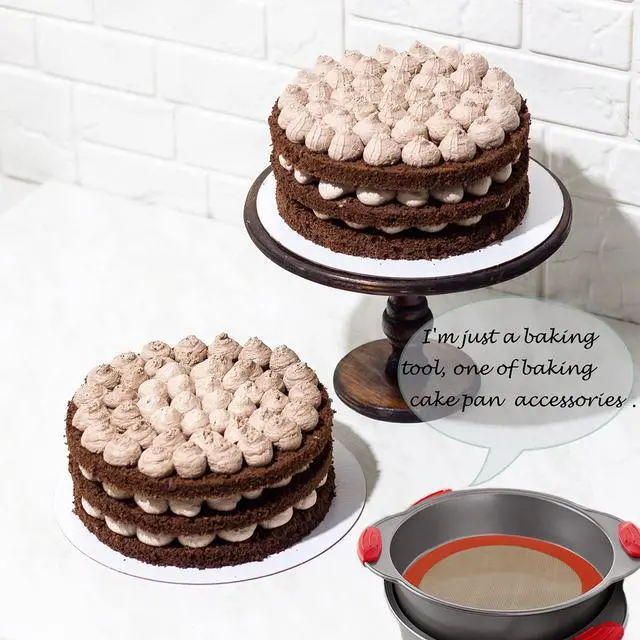 Alt view image 4 of 7 - Silicone Baking Mats, 2 PCS Round Silicone Mats for 9 Inch Cake Pan, Non-Stick Reusable Cookie Sheet Liners for Baking Pans for Cake/Bread/Pizza/Macaron/Pastry/Cookie/Bun/Pie