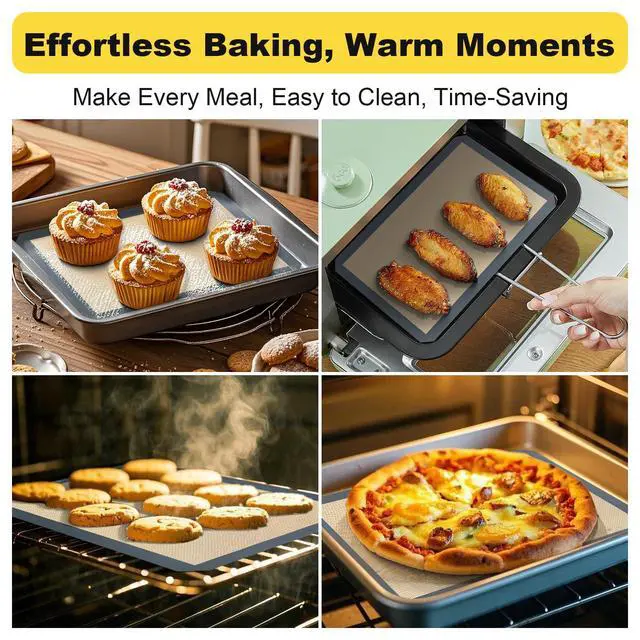 Alt view image 6 of 7 - Silicone Baking Mat, 3 Pac Silicone Cookie Sheets for 2 Baking 16.5"L x 11.6"W and 1 Pc 11.81 "L x 8.27"W Reusable Baking Mat - Non-Stick Food SafeDark Gray Oven Baking Sheet