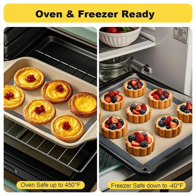 Alt view image 7 of 7 - Silicone Baking Mat, 3 Pac Silicone Cookie Sheets for 2 Baking 16.5"L x 11.6"W and 1 Pc 11.81 "L x 8.27"W Reusable Baking Mat - Non-Stick Food SafeDark Gray Oven Baking Sheet