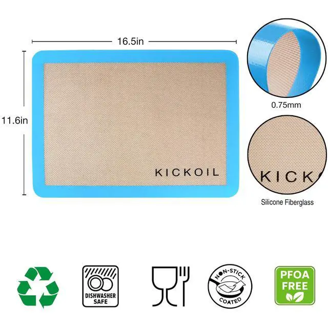 Alt view image 2 of 6 - Silicone Baking Mats Set of 4, Non-Stick Reusable BPA-Free Oven Liners,100% Food-Grade Silicone Baking Sheets for Cookies, Macarons, Bread and Pastry,16.5'' x 11.6''(Half)