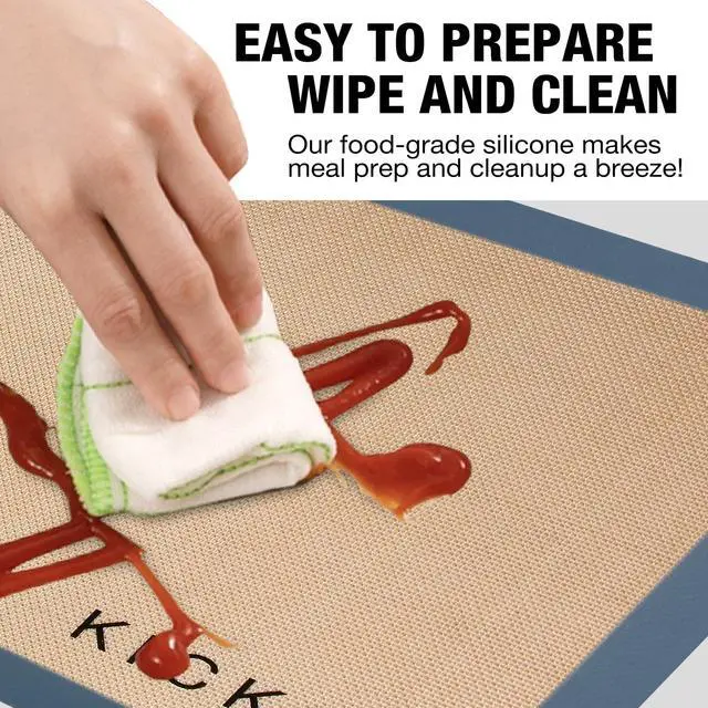 Alt view image 3 of 6 - Silicone Baking Mats Set of 4, Non-Stick Reusable BPA-Free Oven Liners,100% Food-Grade Silicone Baking Sheets for Cookies, Macarons, Bread and Pastry,16.5'' x 11.6''(Half)