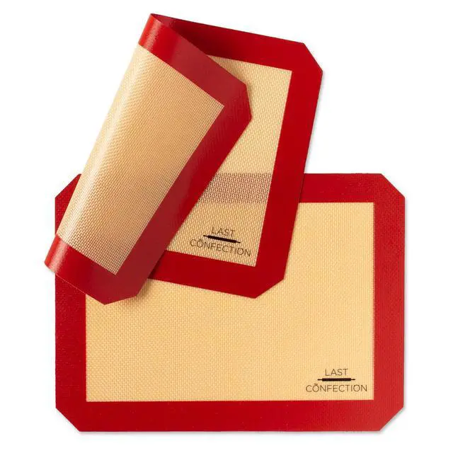 Alt view image 2 of 7 - Silicone Baking Mat - Set of 2 Non-Stick Quarter Sheet (8-1/2" x 11-1/2") Professional Food Safe Tray Pan Liners