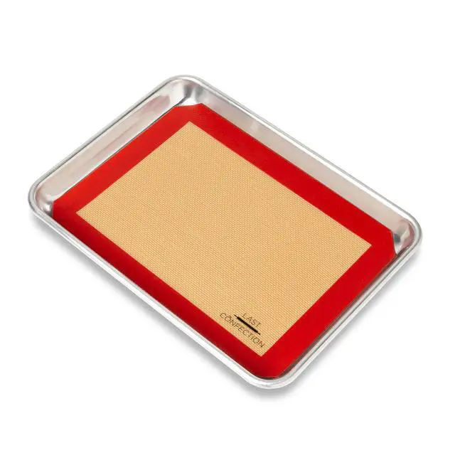 Alt view image 4 of 7 - Silicone Baking Mat - Set of 2 Non-Stick Quarter Sheet (8-1/2" x 11-1/2") Professional Food Safe Tray Pan Liners