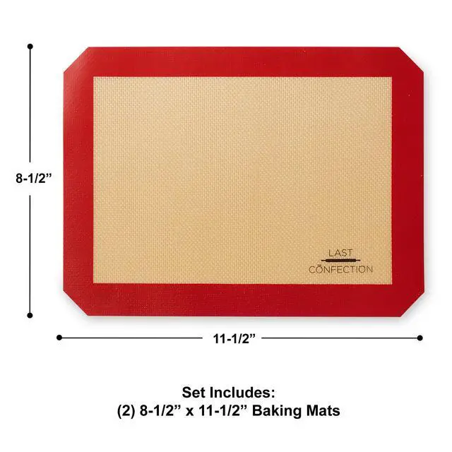 Alt view image 3 of 7 - Silicone Baking Mat - Set of 2 Non-Stick Quarter Sheet (8-1/2" x 11-1/2") Professional Food Safe Tray Pan Liners