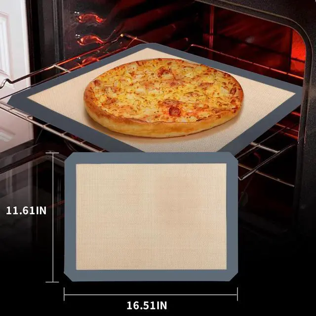 Alt view image 2 of 7 - Pack Non-Stick Silicone Baking Mat, Food Safe Silicone Mats for Baking Cookies and Macarons - Silicone Baking SheetGray