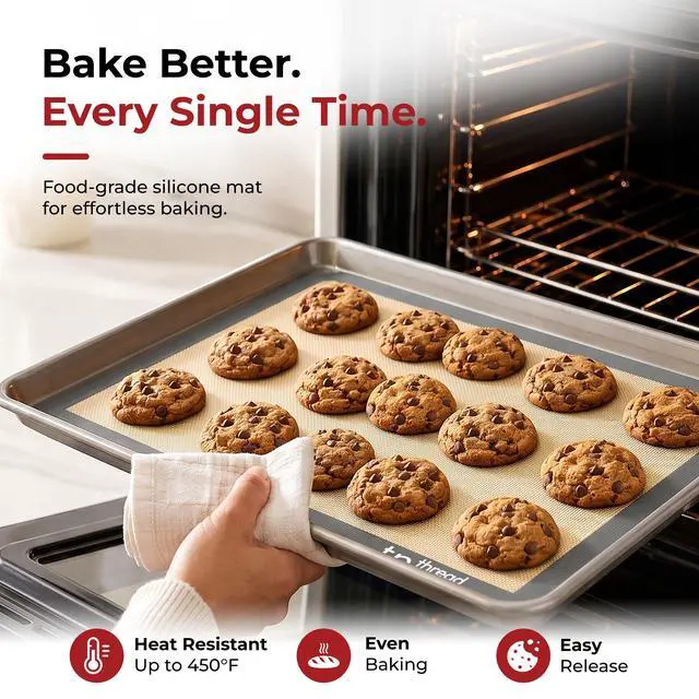 Alt view image 7 of 7 - Silicone Baking Mats Half Sheet Non Stick for Oven Reusable 4 Pack - Thick Heavy Duty Silicone Baking Mat Cookie Sheet 1/2 Size for Macaron & Pastry - Half Size Rectangular Cooking Oven Liner Pad