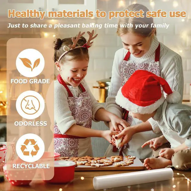 Alt view image 4 of 6 - Silicone Baking Mat Roll, Non-Stick Heat Resistant Food Grade Baking Mats, Non-Slip Reusable Air Fryer Linner, Freeze Dryer Mat, Counter Mat, Oven Liner, Refrigerator Liners - 16IN x 10FT