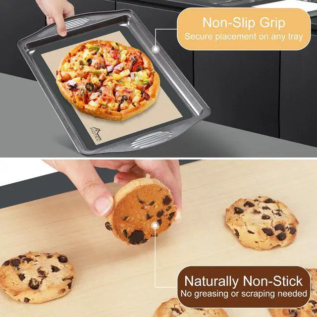 Alt view image 4 of 7 - Silicone Baking Mats 3 Pack Non-Stick Reusable Silicone Baking Sheets for Oven Cookie & Macaron Mats 2 Half Sheet + 1 Quarter Sheet BPA-Free, Dishwasher Safe