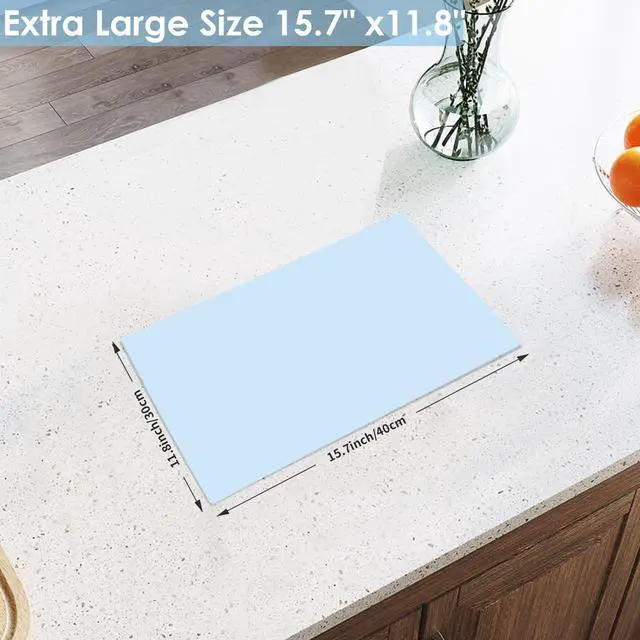 Alt view image 4 of 7 - 11.8''x15.75'' Silicone Mats, Food Grade Silicone Pad Table Mat for Crafts, Kids Placemat, Silicone Heat Resistant Mat Kitchen Counter Mat for Baking Pastry, Light Blue, 1Pack