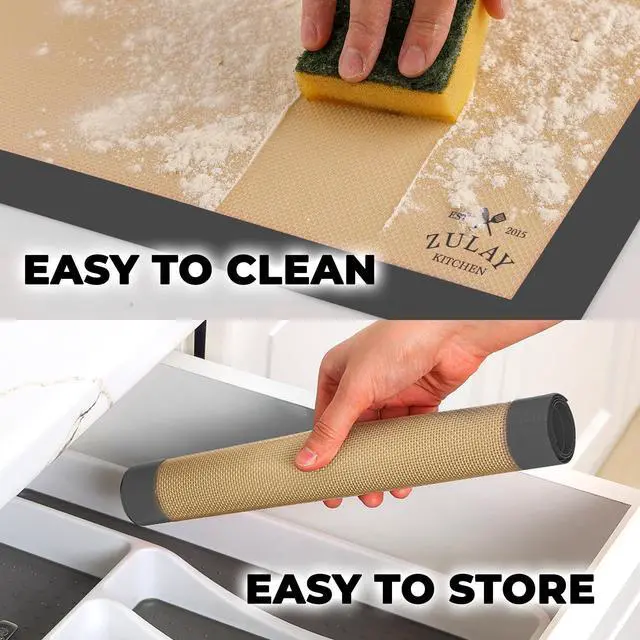 Alt view image 3 of 7 - Silicone Baking Mat - Reusable Nonstick Silicone Sheet for Oven, 15" x 11.6", Dark Gray