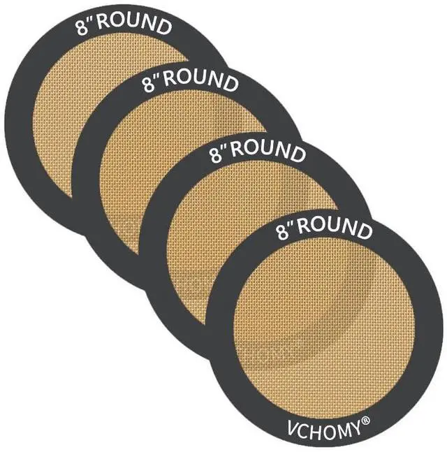 Main image of Silicone Baking Mats, Set of 4, Round dia 8 Inch, Non Stick, BPA Free, Baking Sheet Pan Liner for Cake,Pizza,Cookies,Macaron,Bread,Pastry,Toaster (Gray, Round-dia 8 inch)