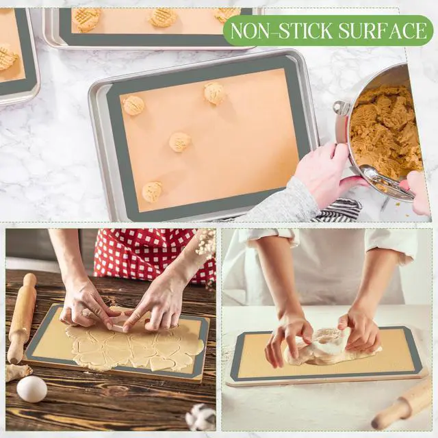 Alt view image 7 of 7 - Pack Toaster Oven Liner for Ninja St100 and St101 Foodi 2-in-1 Flip Toaster 9.6 x 5.6 in Silicone Liners Non Slip Silicone Baking Mat for Baking Cookies Bread Oven(Gray)