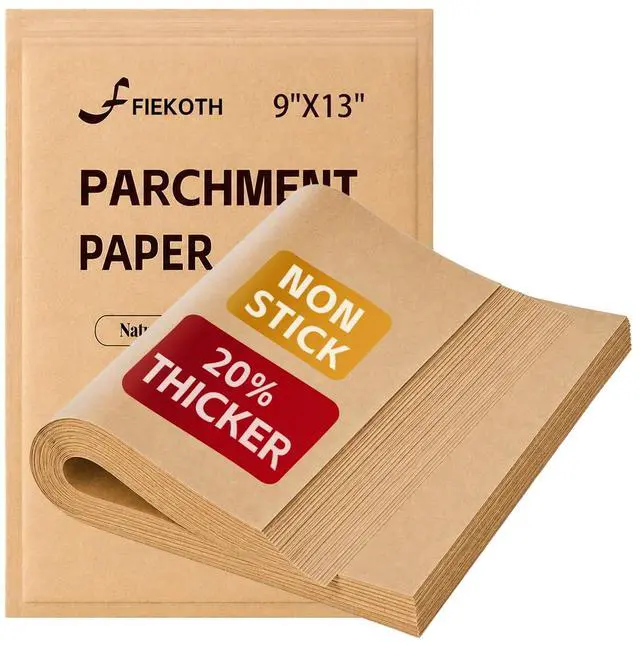 Main image of 100 Pcs 9x13 Inches Unbleached Parchment Paper Sheets for Baking, Quarter Sheet Precut Parchment Paper, Cooking, Grilling, Air Fryer and Steaming, Fit for Quarter Sheet Pans