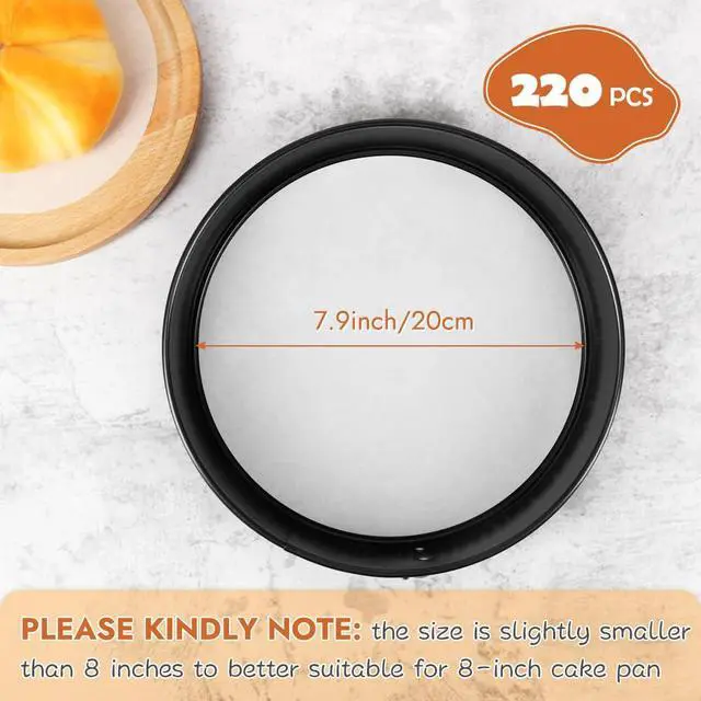 Alt view image 2 of 7 - Parchment Paper Rounds, Set of 220, Non Stick 8 Inch Parchment Paper Sheet for Baking, Pre-cut Round Parchment Liners for Cake Pan, Tortilla Press, Quesadilla Maker, Springform Pan and More