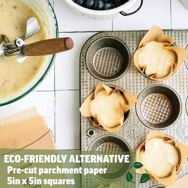 Alt view image 2 of 7 - 5x5 Small Parchment Squares (300 sheets) - Unbleached, Non-stick, Pre-cut Parchment Paper- Ideal for Candy Wrappers, Liner Paper, Freezing and Storing, Separating, and Diamond Painting