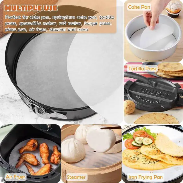 Alt view image 5 of 7 - Parchment Paper Rounds, Set of 220, Non Stick 8 Inch Parchment Paper Sheet for Baking, Pre-cut Round Parchment Liners for Cake Pan, Tortilla Press, Quesadilla Maker, Springform Pan and More