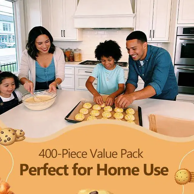 Alt view image 2 of 6 - 400Pcs Unbleached 12x16 Inch Silicone Coated Parchment Paper Sheets, Pre-Cut Non-Stick Baking Paper for Oven, Air Fryer, Grilling, Cooking, Fit Half Sheet Baking Pans
