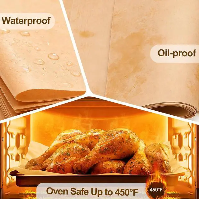 Alt view image 4 of 6 - 400Pcs Unbleached 12x16 Inch Silicone Coated Parchment Paper Sheets, Pre-Cut Non-Stick Baking Paper for Oven, Air Fryer, Grilling, Cooking, Fit Half Sheet Baking Pans
