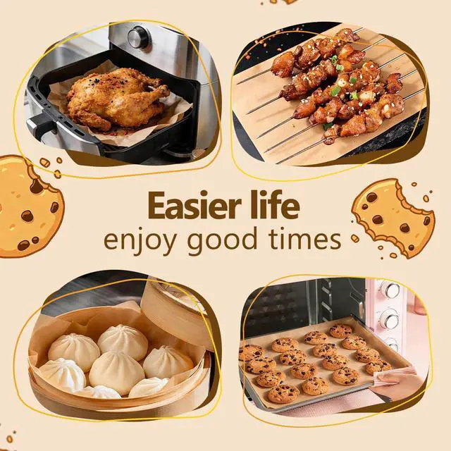 Alt view image 6 of 6 - 400Pcs Unbleached 12x16 Inch Silicone Coated Parchment Paper Sheets, Pre-Cut Non-Stick Baking Paper for Oven, Air Fryer, Grilling, Cooking, Fit Half Sheet Baking Pans