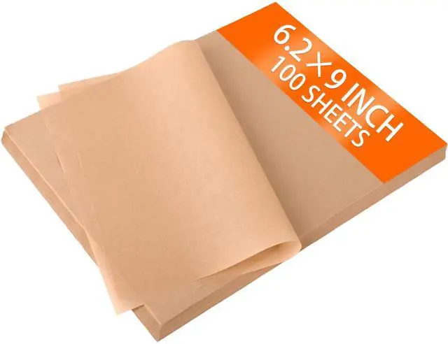 Main image of PCS Parchment Paper Sheets, 9" x 6.2" Non-Stick Precut Baking Parchment, for Baking Grilling Air Fryer Steaming Bread Cakes Cookies and More(Unbleached)
