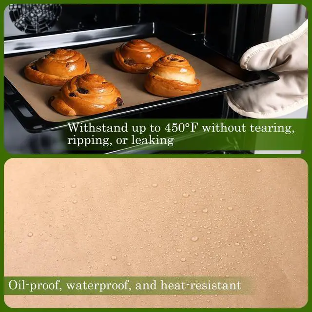Alt view image 4 of 7 - PCS Parchment Paper Sheets, 9" x 6.2" Non-Stick Precut Baking Parchment, for Baking Grilling Air Fryer Steaming Bread Cakes Cookies and More(Unbleached)