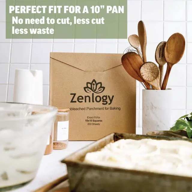 Alt view image 7 of 7 - 10x10 Parchment Paper Squares (200 Sheets), Unbleached, High Heat, Non-stick, Pre-cut Baking Paper - Fits 10x10 Square Pans, Toaster Oven Trays, Air Fryer, Dehydrator - Baking and Roasting