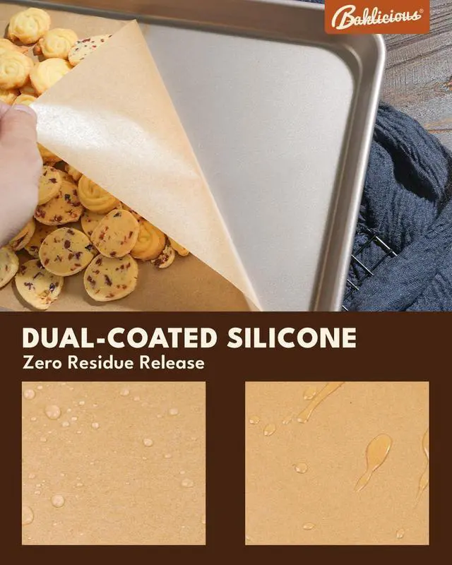Alt view image 3 of 7 - 220 Pcs Unbleached Parchment Paper Baking Sheets, Baklicious Pre-cut Heavy Duty Parchment Baking Paper for Air Fryer, Oven, Bakeware, Steaming, Cooking Bread, CupCake, Cookies