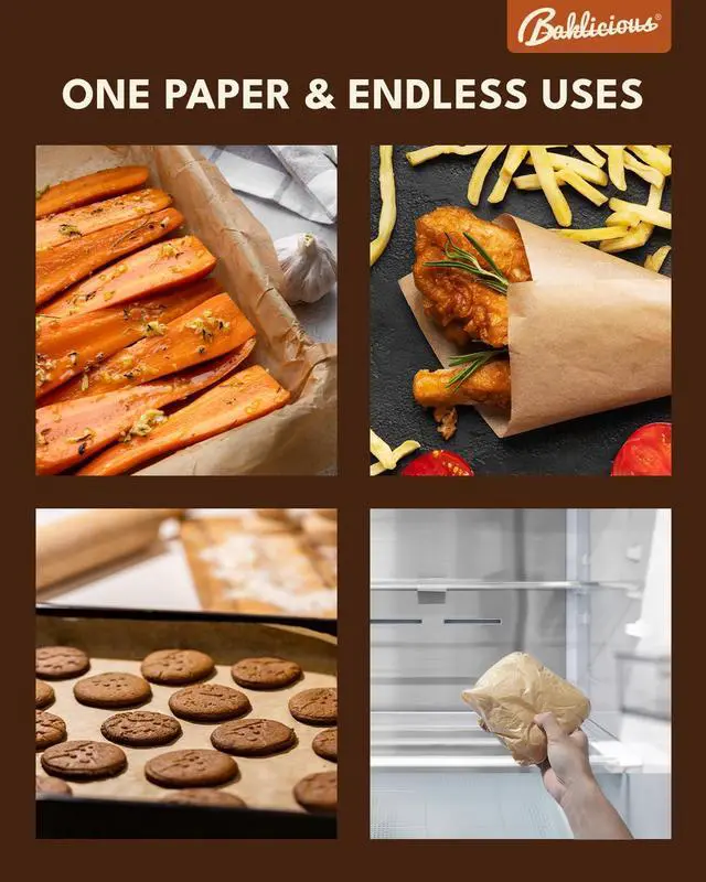 Alt view image 5 of 7 - 220 Pcs Unbleached Parchment Paper Baking Sheets, Baklicious Pre-cut Heavy Duty Parchment Baking Paper for Air Fryer, Oven, Bakeware, Steaming, Cooking Bread, CupCake, Cookies