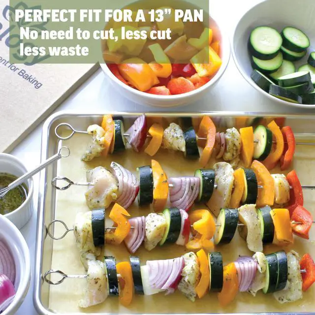 Alt view image 5 of 7 - 9x13 Parchment Paper (100 sheets) - Unbleached, High Heat, Non-stick, Pre-cut Baking Paper for Quarter Sheet Pans - Great for Baking, Roasting, Wrapping, Dehydrator, and so much more