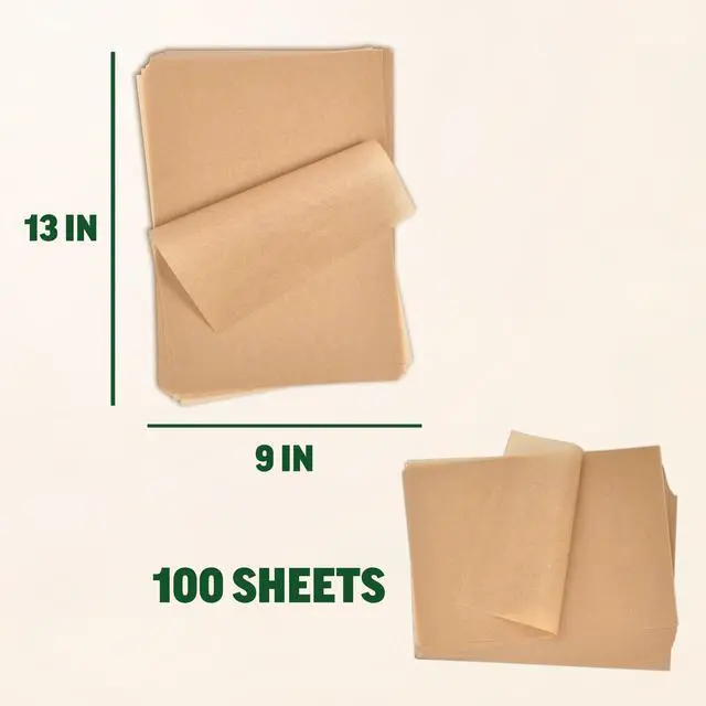Alt view image 4 of 7 - 9x13 Parchment Paper (100 sheets) - Unbleached, High Heat, Non-stick, Pre-cut Baking Paper for Quarter Sheet Pans - Great for Baking, Roasting, Wrapping, Dehydrator, and so much more