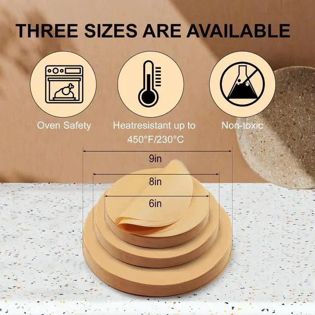 Alt view image 2 of 7 - 200Pcs 9 Inch Round Baking Parchment Paper - Parchment sheets for Ultimate Baking Experience, Extra-Large Size, Exceptional Non-Stick, Waterproof, and Tear-Resistant, a Must-Have in the Kitchen