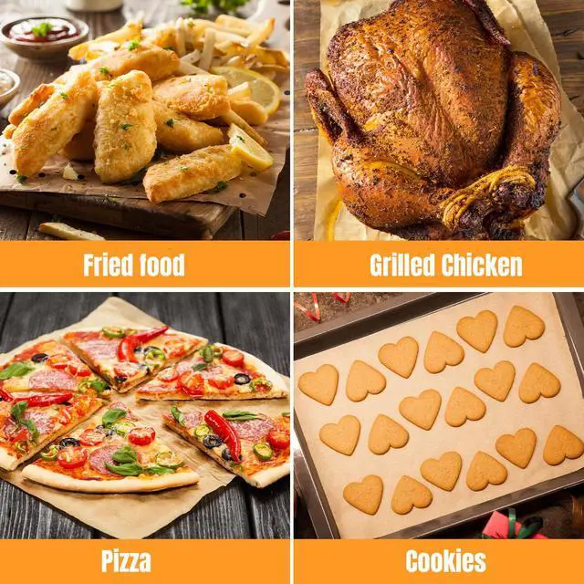 Alt view image 7 of 7 - 9 x11 inch Parchment Paper Liners Disposable 170 Pcs, Perforated&Unperforated Sheets Combo, 85-Pcs Each, Accessories for Cuisinart, Emeril, Ninja, Breville, Instant Pot, Gowise