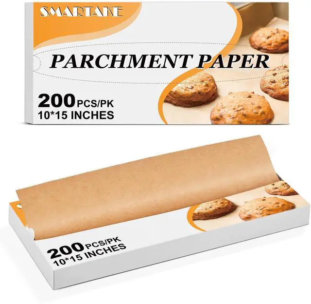 Main image of 200 Pcs Pop-Up Parchment Paper Sheets, 10.7x15 Inch Pre-Cut Parchment Paper for Baking, Non-Stick Greaseproof Baking Paper for Grilling Wrapping Air Frying, Compact Volume, Unbleached