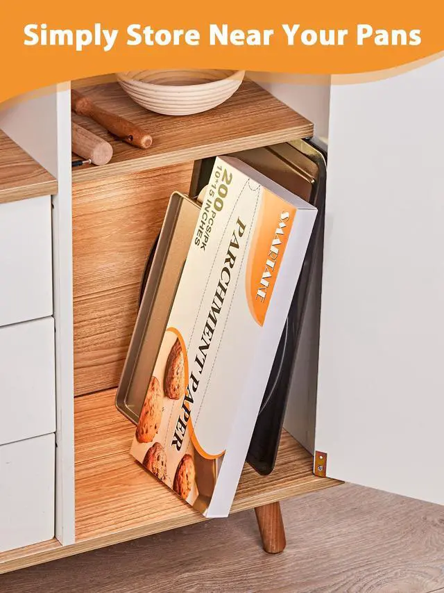 Alt view image 6 of 7 - 200 Pcs Pop-Up Parchment Paper Sheets, 10.7x15 Inch Pre-Cut Parchment Paper for Baking, Non-Stick Greaseproof Baking Paper for Grilling Wrapping Air Frying, Compact Volume, Unbleached