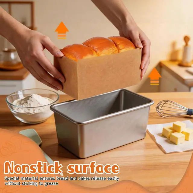Alt view image 3 of 7 - 100pcs Natural Kraft Loaf Pan Liners - 31x24cm Non-stick Parchment Paper for Bread Baking - Greaseproof Disposable Toast Bread Liners for Homemade Cake & Pastry - Unbleached