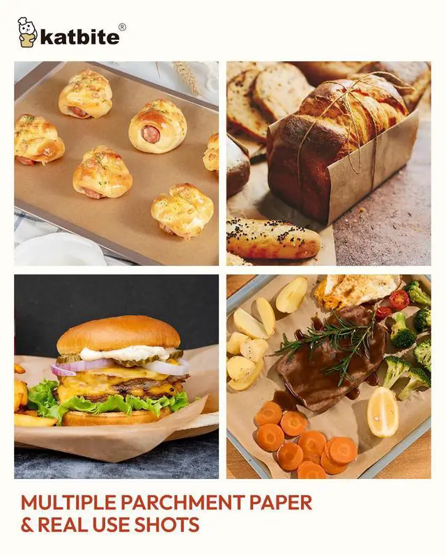 Alt view image 6 of 7 - 400PCS Unbleached Parchment Paper Sheets, 12 x 16 IN Pre-Cut Baking Parchment, Extra Strong, Heavy Duty Non-Stick Baking Paper for Half Sheet Cookie Bread Cake Pans, Grilling Meat Pizza,Oven