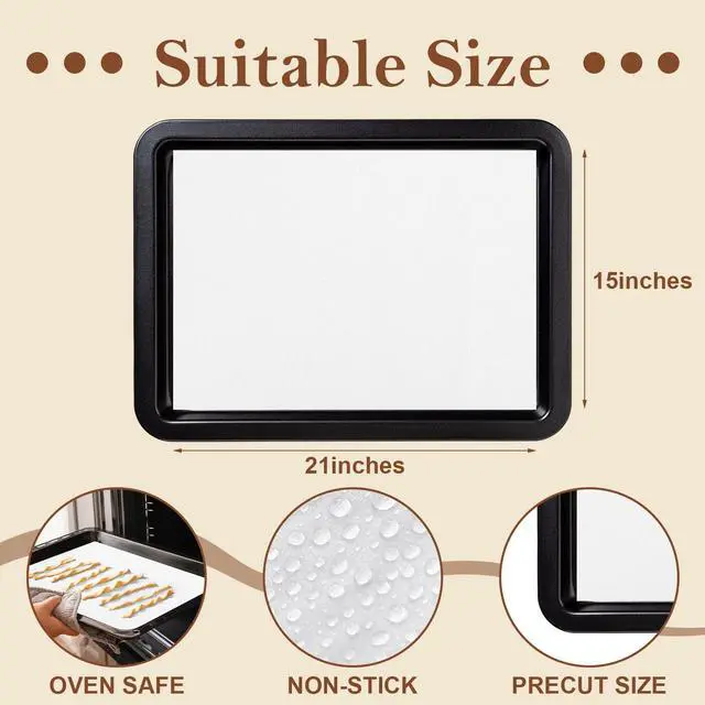 Alt view image 2 of 7 - 150 Pcs Natural Unbleached Parchment Paper, 15x21 Inches Precut Non-Stick Parchment Sheets, Ideal for Baking, Cooking, Grilling, Air Fryer and Steaming (White)