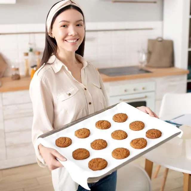 Alt view image 5 of 7 - 150 Pcs Natural Unbleached Parchment Paper, 15x21 Inches Precut Non-Stick Parchment Sheets, Ideal for Baking, Cooking, Grilling, Air Fryer and Steaming (White)