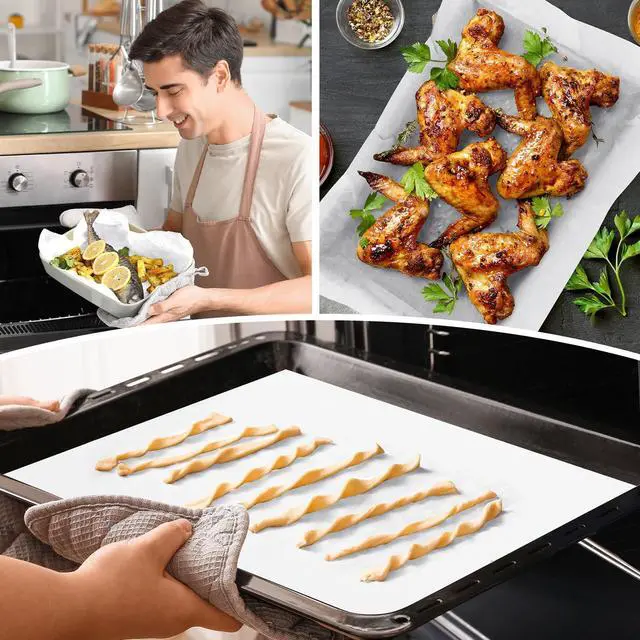 Alt view image 6 of 7 - 150 Pcs Natural Unbleached Parchment Paper, 15x21 Inches Precut Non-Stick Parchment Sheets, Ideal for Baking, Cooking, Grilling, Air Fryer and Steaming (White)