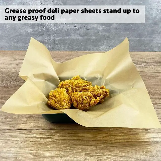 Alt view image 3 of 7 - Deli Paper Sheets 12" X 12" 100PK, Grease Proof Sandwich Wrapping Paper