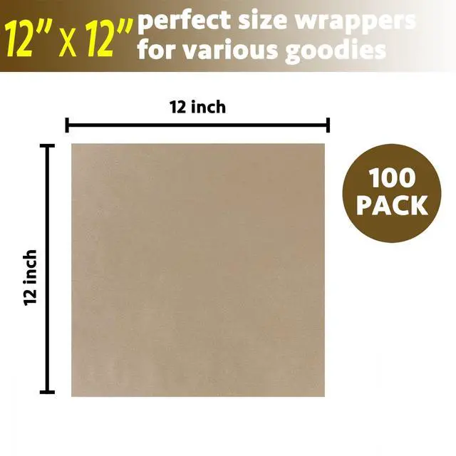 Alt view image 6 of 7 - Deli Paper Sheets 12" X 12" 100PK, Grease Proof Sandwich Wrapping Paper