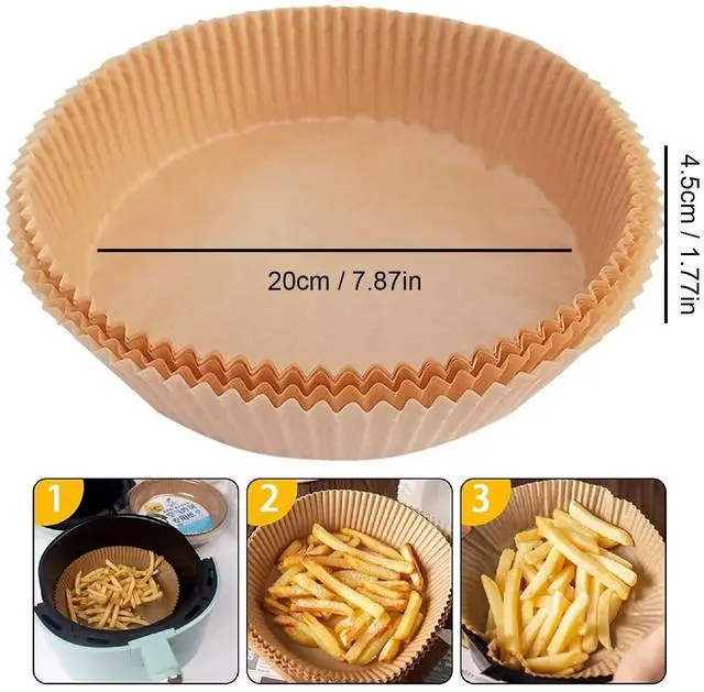Alt view image 7 of 7 - Air Fryer Paper Liners, 100PCS Non-stick Disposable Parchment Sheets for Baking, Food Grade Liner for Baking Roasting Microwave (7.9inch-Round)