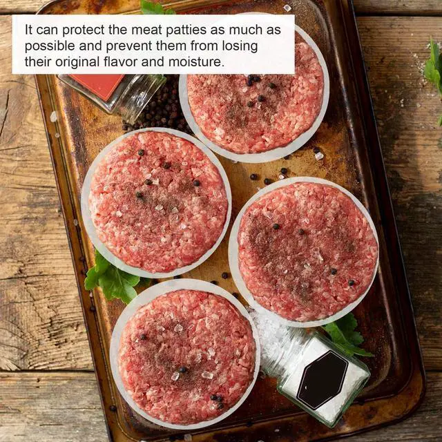 Alt view image 5 of 7 - 500Pcs 4.5Inch Hamburger Patty Paper, Non Stick Round Burger Patty Paper Sheets, Burger Parchment Papers for Separating Hamburger Patties