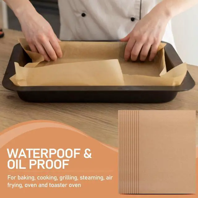 Alt view image 4 of 7 - 200 Pcs Large Parchment Paper Sheets for Baking, 13 x 18 Inch Brown Unbleached Precut Nonstick Parchment Baking Sheets Heavy Duty for Cookies Steaming Grilling Cooking Air Fryer Oven Pan