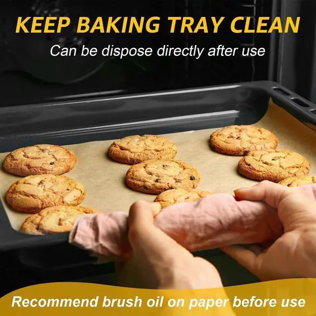 Alt view image 3 of 6 - 100Pcs 16x24 In Unbleached Parchment Paper Sheets - Heavy Duty Precut Baking Paper, Non-Stick & Non-Toxic for Air Fryer, Oven, Steaming - Bake Cookies, Cake, Bread